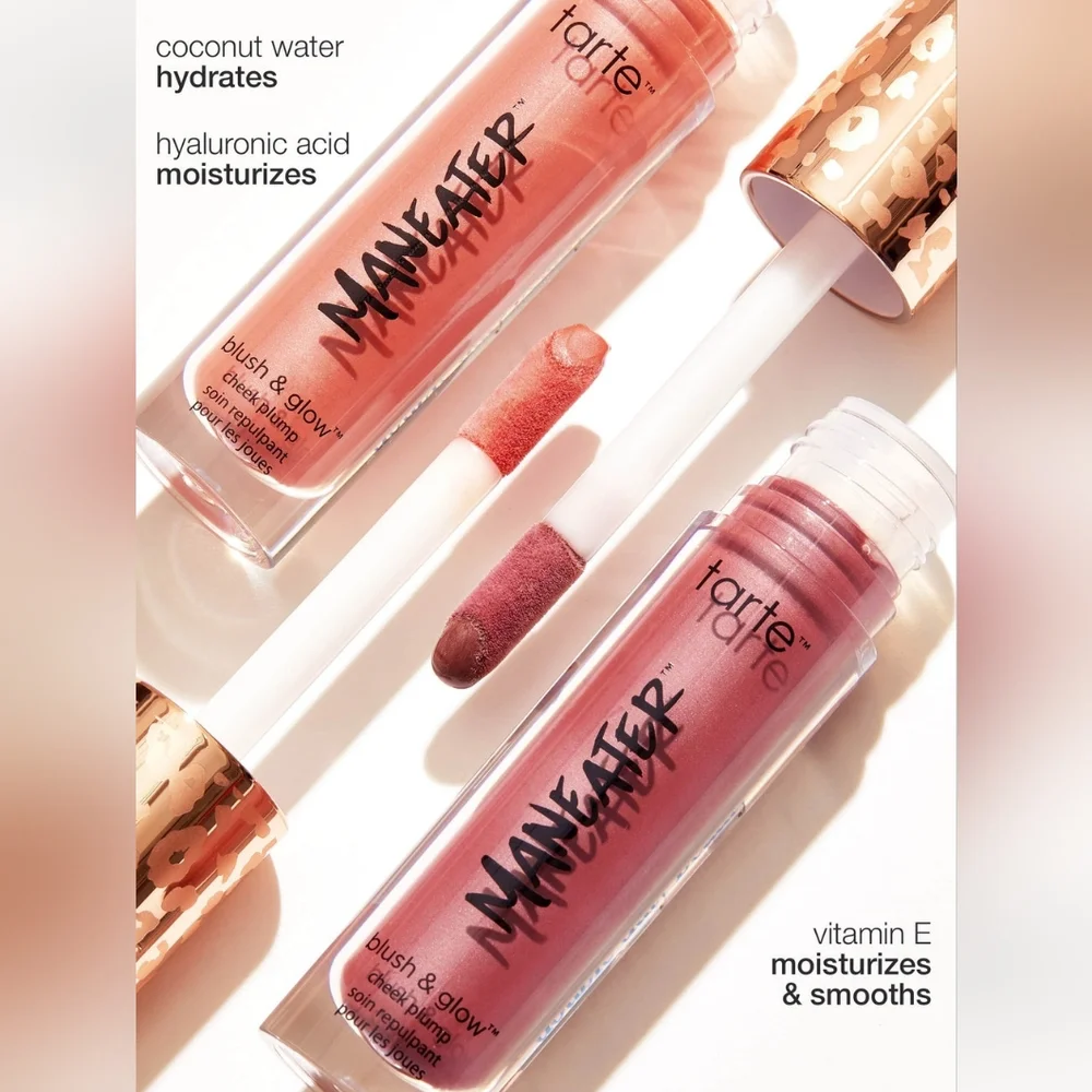Buffed Peach Tarte Maneater Blush & Glow Cheek Plump Brand New In Box Full Size
